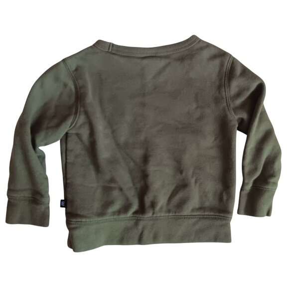 2T Baby Gap Sweatshirt 1969 Olive Green 2 Years Cotton Crewneck - Picture 4 of 4